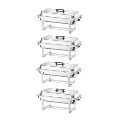 Ohřívač jídla Chafing – sada 4 kusů, HENDI, GN 1/1, 7,5L, 600x355x(H)305mm | 238837-1